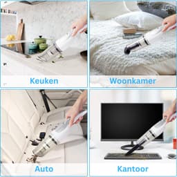 Kruimeldief Draadloos - Auto Stofzuiger - Handstofzuiger - Wit — thumbnail 4