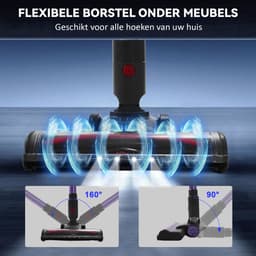 Grenintol Steelstofzuiger Draadloos - Steelstofzuiger - 45000Pa/350W Snoerloze Stofzuiger - Touchscreen en Anti - Klit Borstel - Batterijduur tot 55 Minuten- 2200mAh-1,6L Stofbak - Geschikt voor Tapijt, Harde Vloeren en Dierenhaar — thumbnail 4