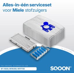 SQOON® 20x Stofzuigerzakken + 1x HEPA Filter + 5 Geursticks – Geschikt voor Miele Complete C1, C2, C3, Compact C1/C2 en S4 – Vervangt SF-HA50, 9917730 — thumbnail 4