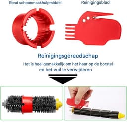 Accessoires voor veegmachines - Filter en borstel set - geschikt voor iRobot Roomba 600 series 605 615 616 620 621 630 635 650 652 660 665 671 680 690 691 695 — thumbnail 2