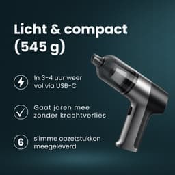 Purgato Autostofzuiger - Draadloos - 12.000 Pa - 2-in-1 Zuigen & Blazen - Type-C - Incl. Accessoires — thumbnail 3