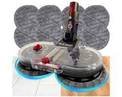 Maxorado 2-in-1 Vloermop geschikt voor Dyson V7 / V8 / V10 / V11 / V15 – Inclusief 10 Pads - Dweilmondstuk - Vloerreiniger - Stofzuigermondstuk