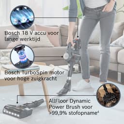 Bosch Unlimited 7 – Steelstofzuiger Draadloos 220W – Draadloze Stofzuiger – Op Accu – Zonder Zak – BBS711W — thumbnail 4