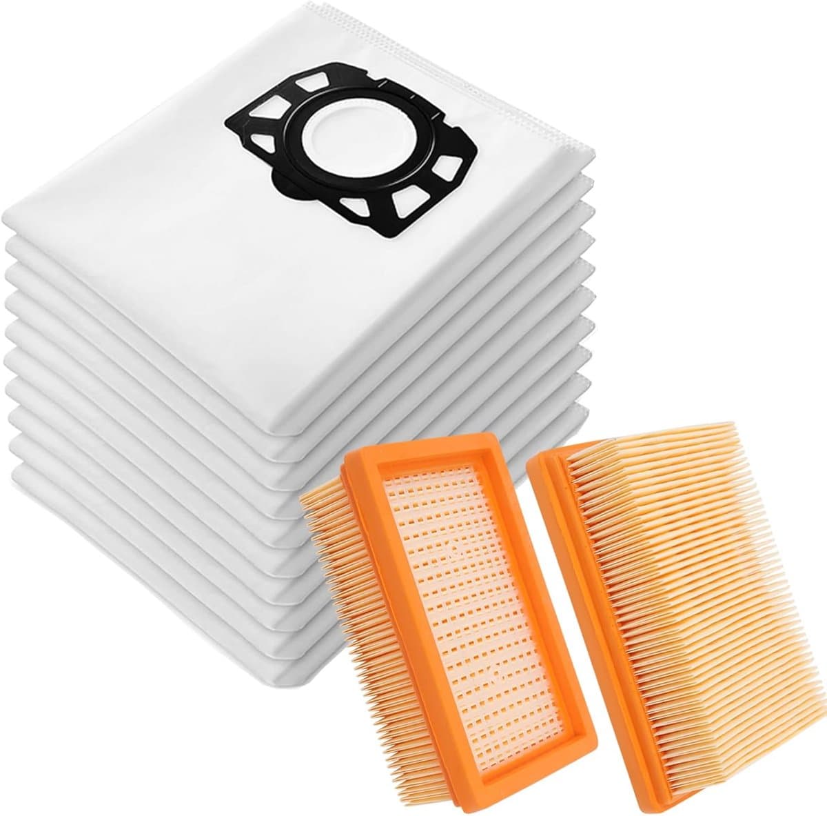 10 stofzuigerzakken KFI 487 2.863-006.0 + 2 KFI 4410 filters Gescht voor Kärcher WD4 WD5 WD6 WD5P WD6P Premium MV4 MV5 MV6 2.863-005.0 (17) stofzuiger — afbeelding 1