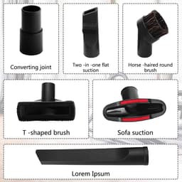 Stofzuiger hulpstukken set - 6Stuks - Universeel Opzetstuk - Stofzuiger Zuigmond Set geschikt voor Miele/Philips/AEG/Karcher/Bosch - Meubelborstel - Spleetzuigmond - Stofzuigermond - Stofzuigermondstuk - Stofzuigervoet - Borstel - Universeel zuigmond — thumbnail 4