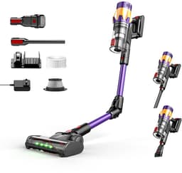 Gloovon® - Steelstofzuiger Draadloos - Stofzuiger Zonder Zak - LCD Display - Aanraakscherm - 40 min Gebruikstijd - 550W - 35 kPa - LED verlichting - Geschikt voor Dierenharen- Krachtig — thumbnail 1