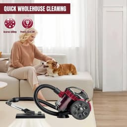 Aafinity Stofzuiger - Stofzuiger zonder zak - 2600 W - Stofopvangbeker van 1.5 Liter - Met snoer tot 5 meter - Rood met zwart — thumbnail 2