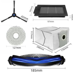 19-delige Accessoireset - Geschikt voor Ecovacs Deebot T50 Pro Omni/T50 Omni Robotstofzuiger - 1 Hoofdborstel, 4 Dweildoeken, 4 Zijborstels, 4 HEPA-filters, 6 Stofzakken - Reserveonderdelen — thumbnail 2