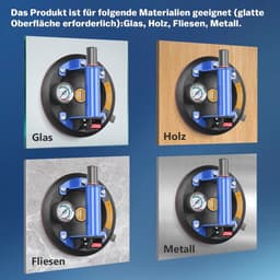 Set van 2 Zuiglifters voor Glas en Tegels - Draagkracht tot 360 kg - Metalen Handgreep — thumbnail 5