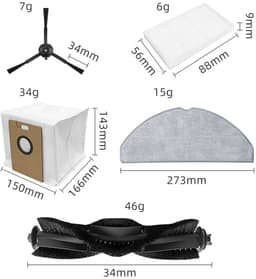 16stuks vervangende accessoires - geschikt voor Tapo RV30 Max - RV30 Max Plus - RV20 Max - RV20 Max Plus robotstofzuiger — thumbnail 2