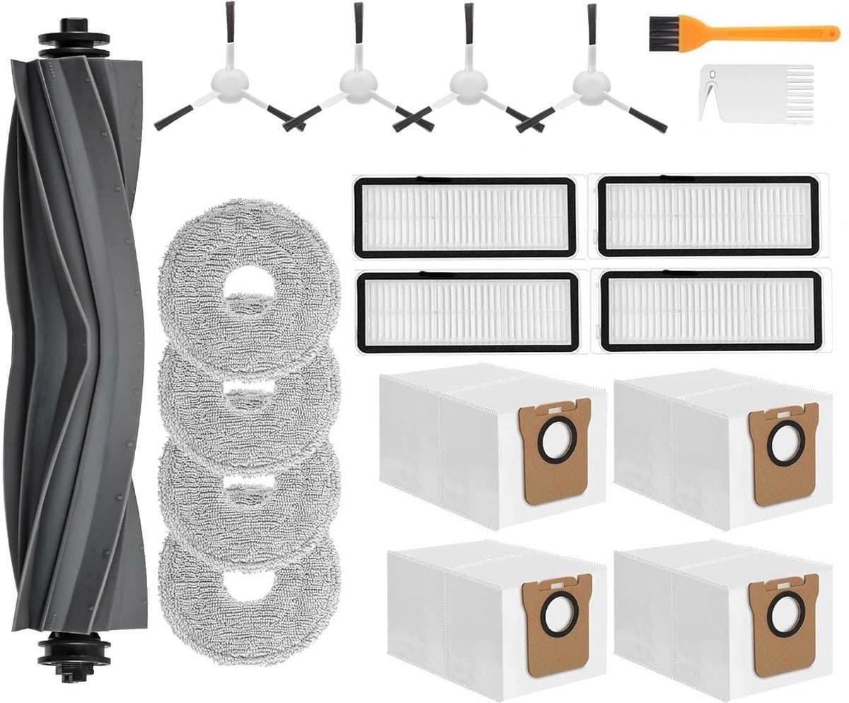 PolkaHome® Complete Accessoireset geschikt voor Dreame L10s Ultra, L10 Ultra, L10s Pro, L10s Pro Gen 2, L10 Prime, L10 Pro & Xiaomi X10+, X20+... Hoofdborstel, Filters, Stofzakken, Zijborstels en Dweilpads. Onderdelen — afbeelding 1