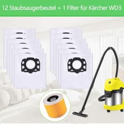 13-delige stofzuigerzakken set met filter Geschikt voor voor Kärcher KFI 357, WD2, WD 2 Plus, WD 3, KWD 1-3, SE 4001, SE 4002, reserveonderdelen 2.863-314.0 (13) — thumbnail 4