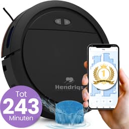Hendriqs® Robotstofzuiger met Dweilfunctie en Laadstation - Geschikt voor Huisdieren - Tot 243 Minuten Accuduur & Krachtige Zuigkracht - Elektrische Stofzuiger Robot - Dweilrobot - Vacuum Cleaner — thumbnail 1