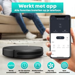 Earkings Robotstofzuiger met Dweilfunctie - Laadstation - 3000Pa Zuigkracht - Stofzuiger Robot Huisdieren - App en Spraakbediening - Harde Vloeren en Tapijt — thumbnail 5