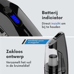 Kruimelzuiger Snoerloos 5500 Pa – Handstofzuiger met HEPA Filter – 2-in-1 Auto Stofzuiger & Airduster – Draadloos, Oplaadbaar, 3 Opzetstukken – Krachtige Kruimeldief Zwart — thumbnail 3