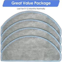 4 stucks vervangende dweilpads - compatibel met iRobot Roomba stofzuiger 2 Essential - zuig- en dweilrobot-combi, Y0140 - Y0110 - Q011 - Q0120 - Roomba 105 Combo - wisserdoeken — thumbnail 4