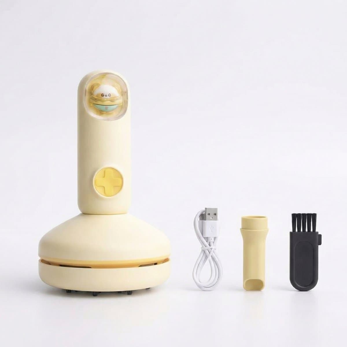 Sogiol® Mini bureaustofzuiger - Draadloze bureaustofzuiger - Stofzuiger - USB oplaadbaar - Twee windsnelheden - Geschikt voor kantoor, thuis en in de auto - 15x8,5 cm - Geel — afbeelding 1
