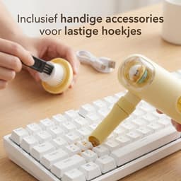 Sogiol® Mini bureaustofzuiger - Draadloze bureaustofzuiger - Stofzuiger - USB oplaadbaar - Twee windsnelheden - Geschikt voor kantoor, thuis en in de auto - 15x8,5 cm - Geel — thumbnail 3