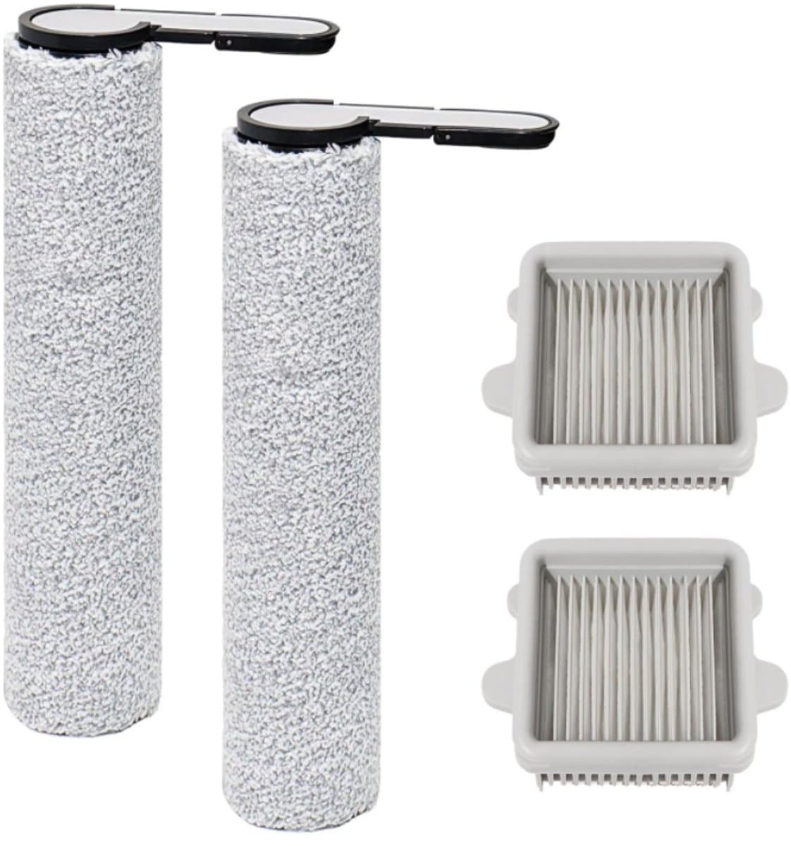4 stuks Borstelrol accessoires geschikt voor Roborock F25, F25 ACE, F25 RT, F25 LT, F25 ALT, F25 GT, F25 XT, F25 ACE Combo, F25 Combo nat- en droogzuiger - reserveonderdelen - 2 borstelrollen + 2 HEPA-filters — afbeelding 1