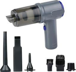 All Ride Auto Stofzuiger Draadloos 36W - Handstofzuiger met 6 Opzetstukken - USB-C Oplaadbare Auto Stofzuiger Snoerloos - Kruimeldief met Zuig en Blaas Functie - Grijs/Blauw — thumbnail 1
