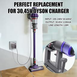 Oplader - 30,45 V 1,1 A - geschikt voor Dyson V10 V11 V12 V15 SV12 SV14 SV15 SV16 SV20 SV22 - Kabel 1,8 m - netadapter geschikt voor Cyclone Motorhead, vervanging van de accu — thumbnail 3