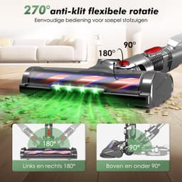 Hiaonyx Steelstofzuiger - Steelstofzuiger Draadloos - 35000pa - borstelloze motor - LED Verlichting - verschillende Opzetstukken - Krachtig - Rood — thumbnail 4