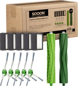 SQOON® Onderdelen Geschikt Voor Irobot - Geschikt voor iRobot Roomba - i7 i7+ i1 i1+ i3 i3+ i4 i4+ i5 i5+ i6 i6+ i8 i8+ e5 e6 e7 (niet j7 , j7+) - 2 X Roller, 5 X Hepa Filter, 5X Zijborstel — thumbnail 1