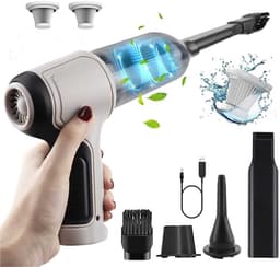 3-in-1 Oplaadbare Handstofzuiger - Droog & Wet Opzuigen + Blaasfunctie, 2000mAh Langdurige Batterij, Compatibel met Auto en Huis — thumbnail 1