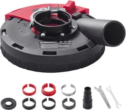 Stofafzuigkap voor Haakse Slijper 100-125 Mm, Met 6 Klemringen en Stofzuigeraansluiting - Perfect voor Hout, Beton en Steen — thumbnail 3