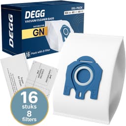 DEGG® - Stofzuigerzakken Geschikt voor MIELE GN - 16 Zakken + 8 Filter (motor & uitblaas) - Geschikt voor MIELE Complete C3, C2, Classic C1, S8, S5, S2 - XXL-PACK — thumbnail 1