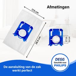 DEGG® - 10x S-BAG Stofzuigerzakken - Geschikt voor Philips, AEG en Electrolux - Sbag Stofzuigerzak - Vervangt: FC8021, GR201S en E200S - Top Kwaliteit - Voordeelverpakking - 10 STUK(S) — thumbnail 4