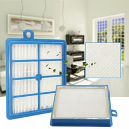 stofzuigerfilter H13 HEPA - WES2003 vervanging FC8031 voor AEG - ELECTROLUX - PHILIPS. Filtratieklasse H13 filtert 99,95% van de deeltjes groter dan 0,3 µm, Het wordt aanbevolen voor mensen met een allergie omdat het huisstofmijt doodt — thumbnail 4