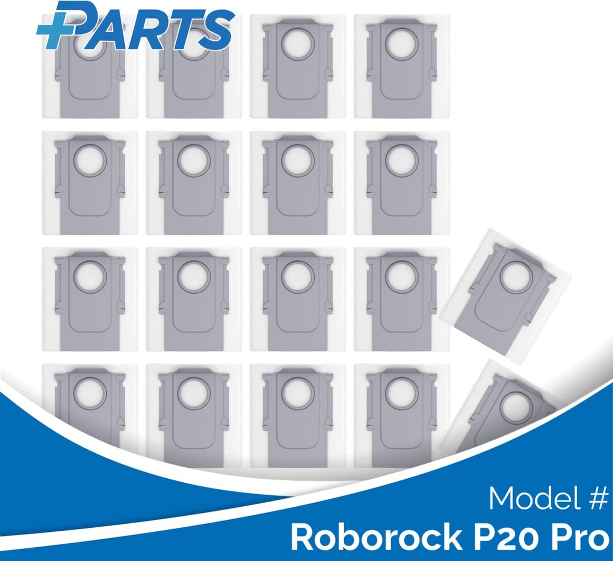 Roborock P20 Pro Stofzakken (18 Stuks, Plus.Parts® alternatief voor 8.02.0239) — afbeelding 1