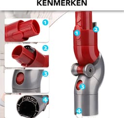 TOFY® Adapter met Snelle Ontgrendeling geschikt voor Dyson V11, V10, V8 & V7 - Opzetstuk - 90 Graden Rotatie - Mondstuk - Stofzuigeraccessoires — thumbnail 5