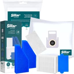 Sillar, accessoireset voor stofzuiger, 5 stofzuigerzakken, synthetisch + 5 stofzuigerfilter, wasbaar, HEPA, sponzenfilters, geschiktvoor de Thomas Aqua+ Pet & Family, Perfect Air, Twin, vervanging EA 787241.787276.787203 — thumbnail 1