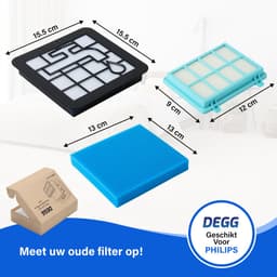DEGG® - Filterset Geschikt voor Philips PowerPro Compact, Active & City Series - Vervangt FC8010/01 - 3-in-1 Kit — thumbnail 2