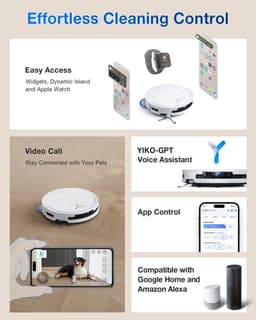 ECOVACS - DEEBOT T50 Omni wit Gen 2 EU - Stofzuig- en dweilrobot - 21.000 Pa zuigkracht- Zelfreinigende Robotstofzuiger met Warmwater – Dweilsysteem - Automatisch Leegstation - Geschikt voor dierenharen — thumbnail 5