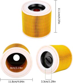Filter Cartridge - Set Van 2 Stuks - Stofzuiger Filter Voor Kärcher - Voor WD3 Premium WD2 WD3 WD3P MV2 MV3 - Vervangfilter WD3 - 6.414-552.0/64145520 — thumbnail 5
