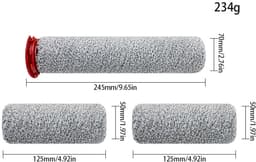 3 Stuks Wash roller set geschikt voor roborock A10 PLUS/Dyad Pro/Combo/A10ultar - Stofzuiger onderdeel - nat-en-droogzuiger onderdelen - stofzuiger paar voorrollen een achterrol - wasbaar toebehoren — thumbnail 2