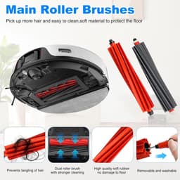 Reserveonderdelenaccessoires, gescht voor Roborock S8 MaxV Ultra robotstofzuiger, kit, 2 hoofdborstels, 4 stofzakken, 4 zijborstels, 4 filters, 4 doeken, 4 dweilen, rand, 3 reinigingsborstels — thumbnail 3