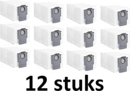 12 x Stofzuigerzakken geschikt voor Roborock Q Revo - stofzak vervanging - Grote Capaciteit Stofzuigerzak - Hoogwaardige vervanging - -12 stuks afvalzak - Compatibel met modellen: Roborock Q revo — thumbnail 1