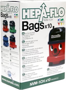 Numatic - 1x Stofzuigerzakken + 3x Geurkorrels Flower/Eucalyptus/Limonella - Hepa flo bags - Voor Henry/Hetty - NVM 1CH X10 - COMBIDEAL — thumbnail 3