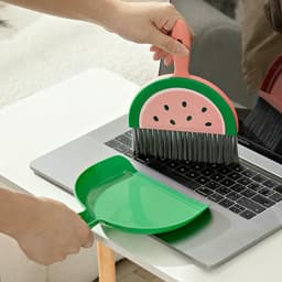 Kleine Bezem Stofblik Set - Reinigingsset Tafel - Bureau Schoonmaken - Duurzaam Materiaal - Kleine Afmeting - Blauw — thumbnail 3