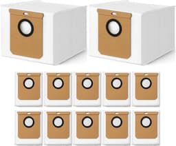 12-pack stofzuigerzakken geschikt voor Eufy L50, L60 robotstofzuigers - wegwerpvervangingsstofzakken met grote capaciteit — thumbnail 1