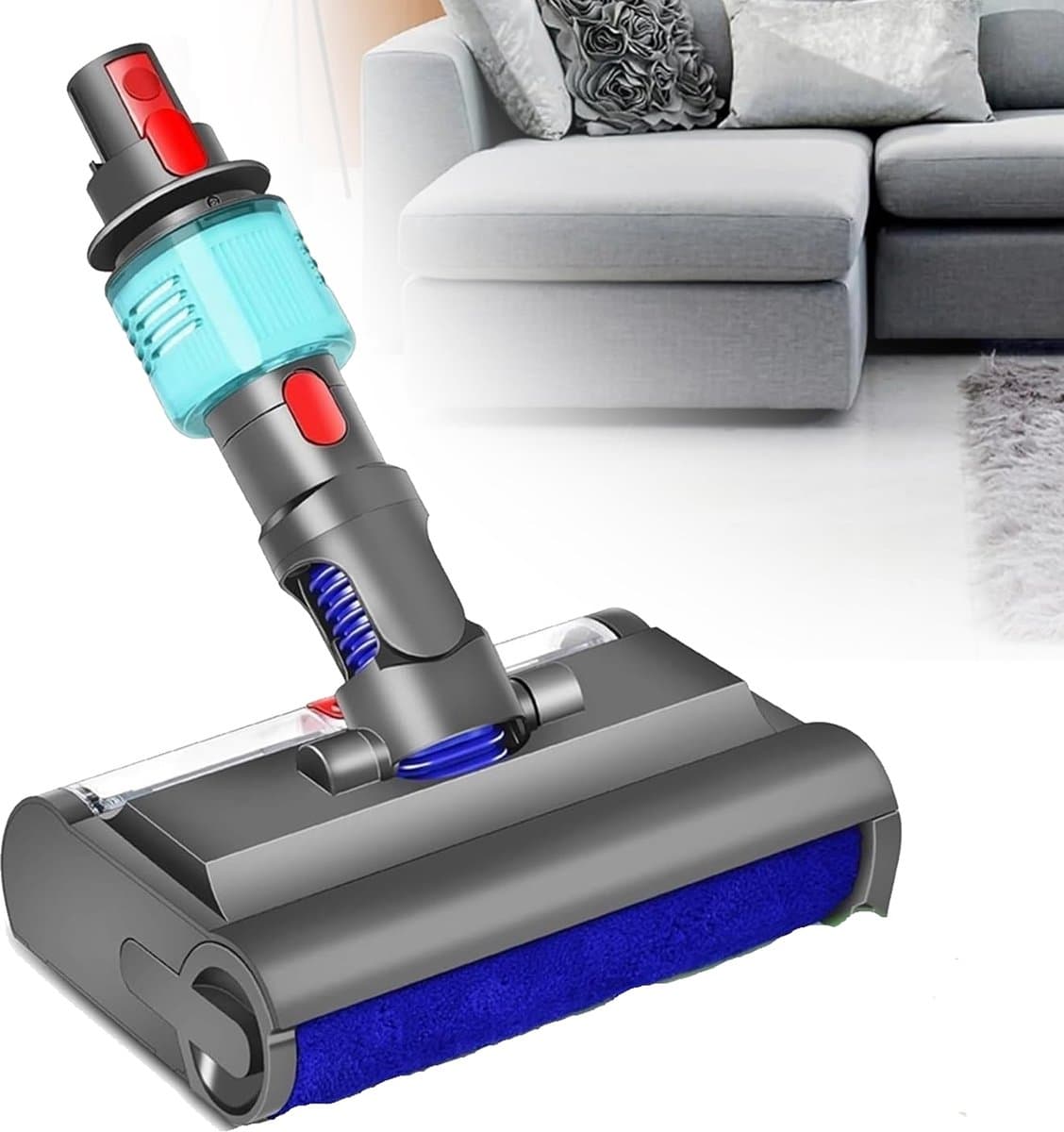 Elektrische Nat-Droog Dweilkop - Stofzuigerrolborstel - Geschikt Voor Dyson V7 V8 V10 V11 V15 - Wasmop Hoofd — afbeelding 1