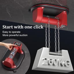 Vacuümlifter Set - Zuignap Lifter - Zware Lasten Tillen - LCD Live Check - 260kg Draagkracht - Zwart — thumbnail 3
