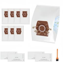 11 stuks - Erbij betrekken8 stofzakken - 2 sets filterkatoen en een borstel - compatibel met Miele Hoover Pure CO-stofzuigerzakken voor Guard M1 S8380 Flex Parquet Silence Performance Cat & Dog-serie — thumbnail 1