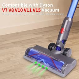 Cherrys Finds - Vloerborstelkop voor Dyson V7 V8 V10 V11 V15 G5 – Zachte Fluwelen Rolborstel met Groene LED-verlichting – Geschikt voor Harde Vloeren – Niet Compatibel met V6, DC, Ball en Slim-serie — thumbnail 5