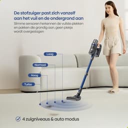 Draadloze Steelstofzuiger - Accu Stofzuiger - Huishouden Schoonmaken - Krachtige Zuigkracht 35.000 Pa - 1 Uur Looptijd - Zwart — thumbnail 5