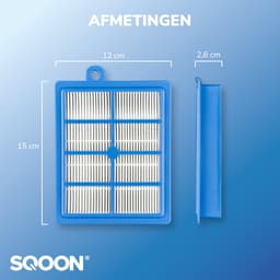 SQOON® HEPA Filterset ( 2x ) geschikt voor stofzuigers van Philips, AEG & Electrolux - - 2 STUKS - Gelijk aan model: FC8031- NL Brievenbus zending - Niet thuis wel ontvangen — thumbnail 2